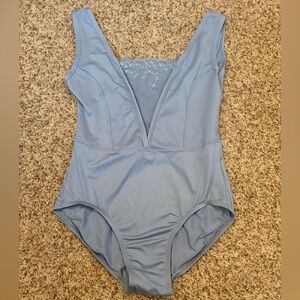 Suffolk Blue With Lace Ballet Leotard